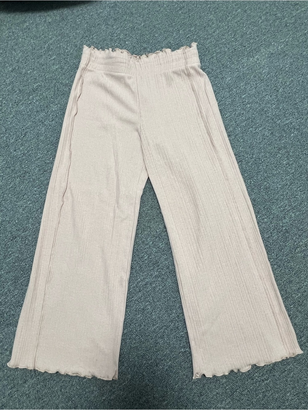 Girls' Light Pink Wide-Leg Cropped Pants 10T